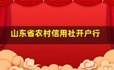 山东省农村信用社开户行