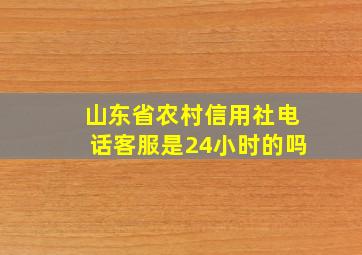 山东省农村信用社电话客服是24小时的吗