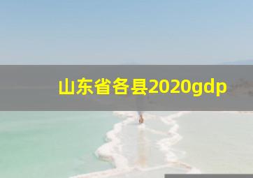 山东省各县2020gdp