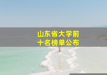 山东省大学前十名榜单公布