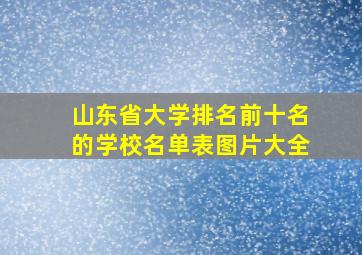 山东省大学排名前十名的学校名单表图片大全