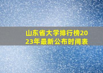 山东省大学排行榜2023年最新公布时间表