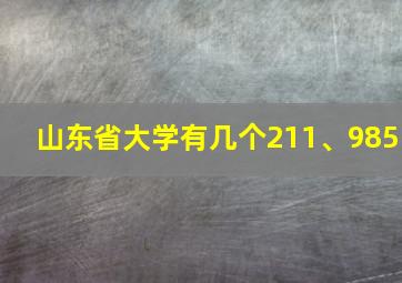 山东省大学有几个211、985