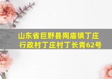 山东省巨野县陶庙镇丁庄行政村丁庄村丁长青62号