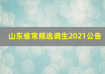 山东省常规选调生2021公告