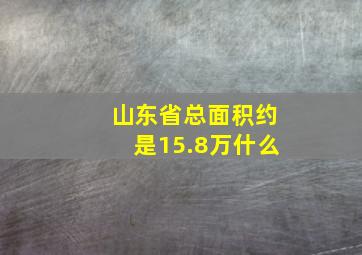 山东省总面积约是15.8万什么