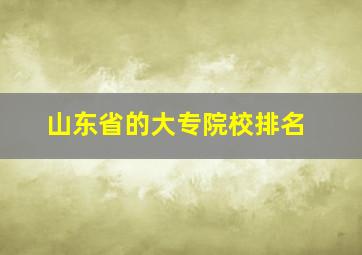 山东省的大专院校排名