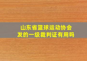 山东省篮球运动协会发的一级裁判证有用吗