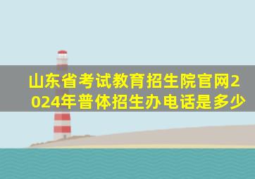 山东省考试教育招生院官网2024年普体招生办电话是多少