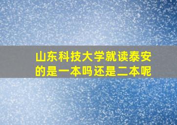 山东科技大学就读泰安的是一本吗还是二本呢