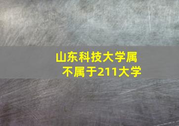 山东科技大学属不属于211大学