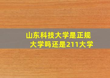 山东科技大学是正规大学吗还是211大学