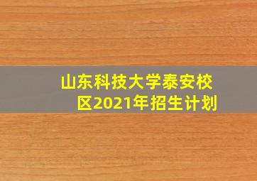 山东科技大学泰安校区2021年招生计划