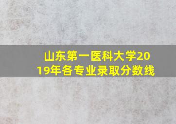 山东第一医科大学2019年各专业录取分数线