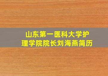 山东第一医科大学护理学院院长刘海燕简历