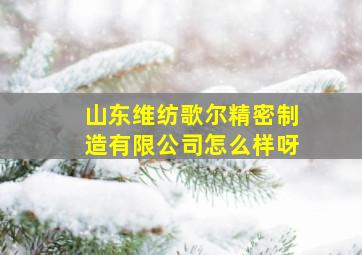 山东维纺歌尔精密制造有限公司怎么样呀