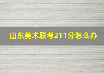 山东美术联考211分怎么办