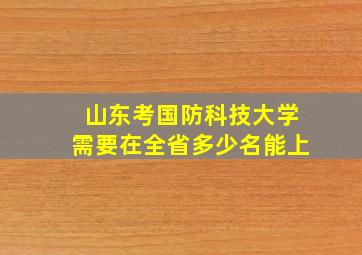 山东考国防科技大学需要在全省多少名能上