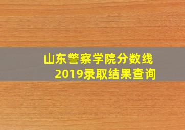 山东警察学院分数线2019录取结果查询