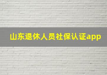 山东退休人员社保认证app