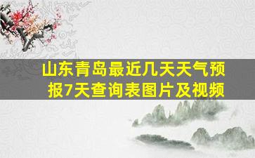 山东青岛最近几天天气预报7天查询表图片及视频