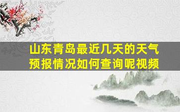 山东青岛最近几天的天气预报情况如何查询呢视频