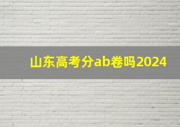 山东高考分ab卷吗2024