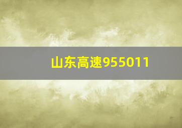 山东高速955011