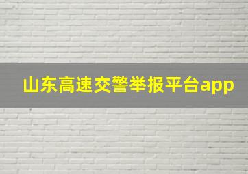 山东高速交警举报平台app