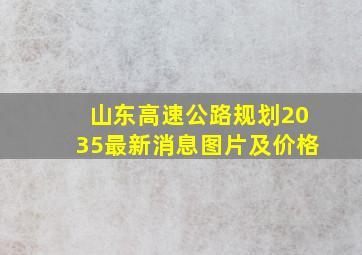 山东高速公路规划2035最新消息图片及价格