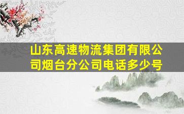 山东高速物流集团有限公司烟台分公司电话多少号