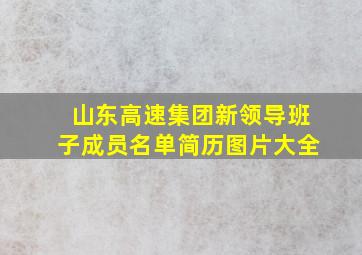 山东高速集团新领导班子成员名单简历图片大全