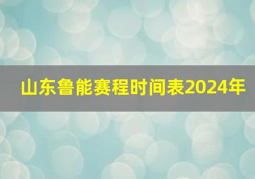 山东鲁能赛程时间表2024年