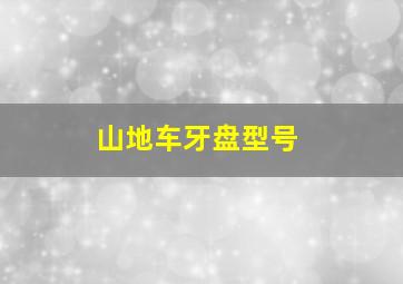 山地车牙盘型号