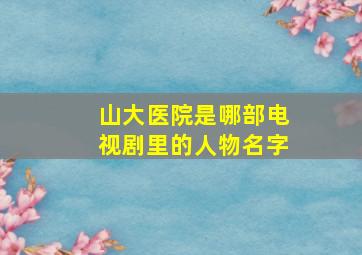 山大医院是哪部电视剧里的人物名字