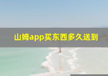 山姆app买东西多久送到