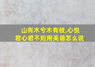 山有木兮木有枝,心悦君心君不知用英语怎么说