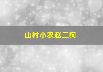 山村小农赵二狗