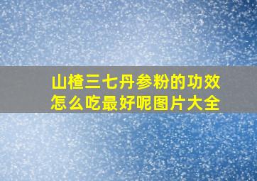 山楂三七丹参粉的功效怎么吃最好呢图片大全