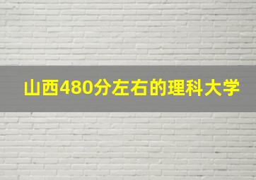 山西480分左右的理科大学