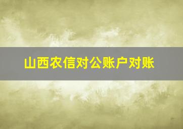 山西农信对公账户对账