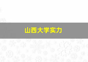 山西大学实力