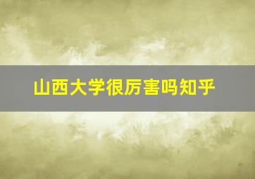 山西大学很厉害吗知乎