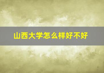 山西大学怎么样好不好