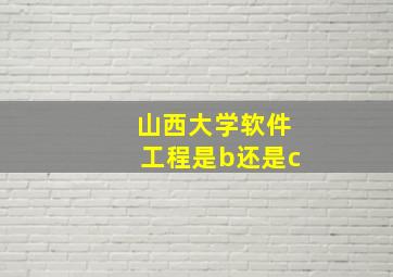 山西大学软件工程是b还是c