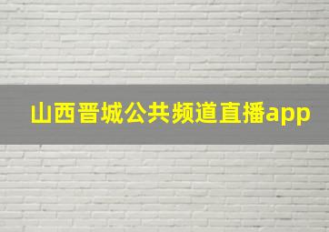 山西晋城公共频道直播app