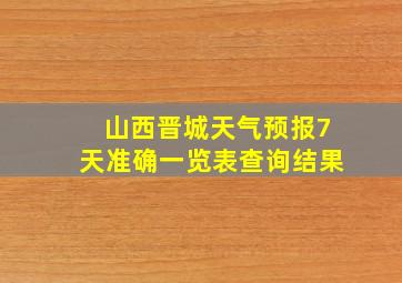 山西晋城天气预报7天准确一览表查询结果