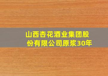 山西杏花酒业集团股份有限公司原浆30年