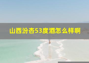 山西汾杏53度酒怎么样啊