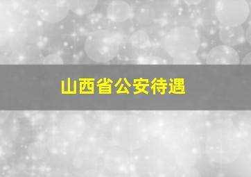 山西省公安待遇